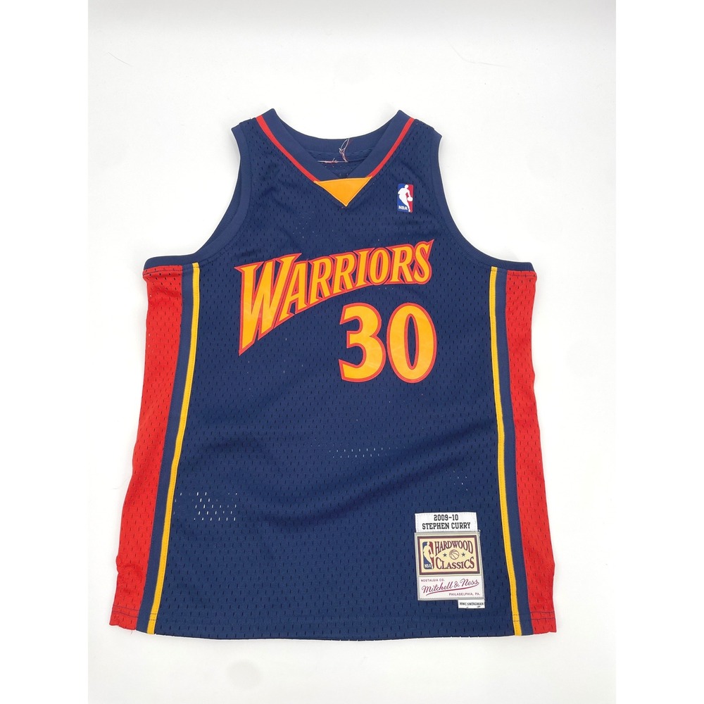Mitchell & Ness Warriors Jersey Kids Medium 10/12 Blue Curry 30 HWC NBA Road
